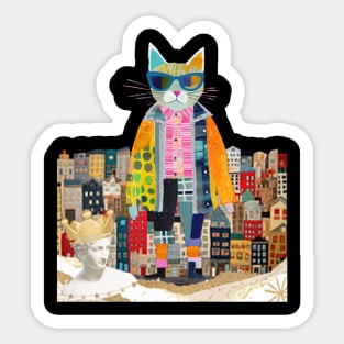 Modern cat art Sticker